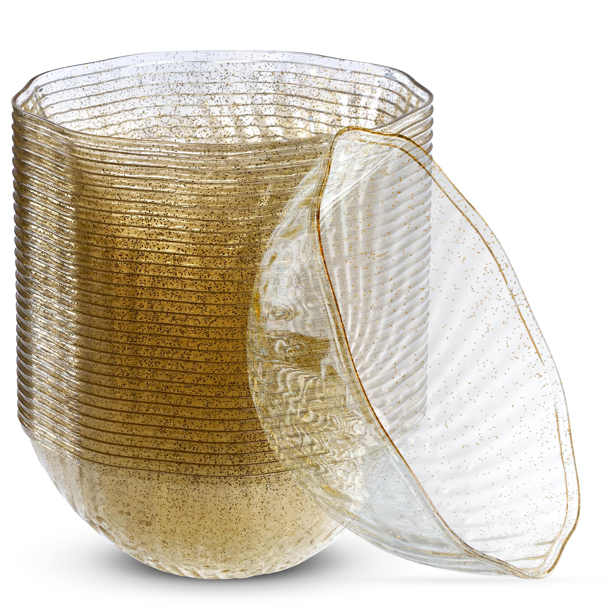 Elegant Disposable Plates & Bowls - Gold Rim Design -10
