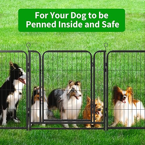 Miniatura 8 de Dog Playpen Outdoor Extra Wide 16 Piece Panels Heavy Duty Dog Fence 32" Height Anti-Rust with Doors Portable for RV Camping Yard, Total 42FT, 140