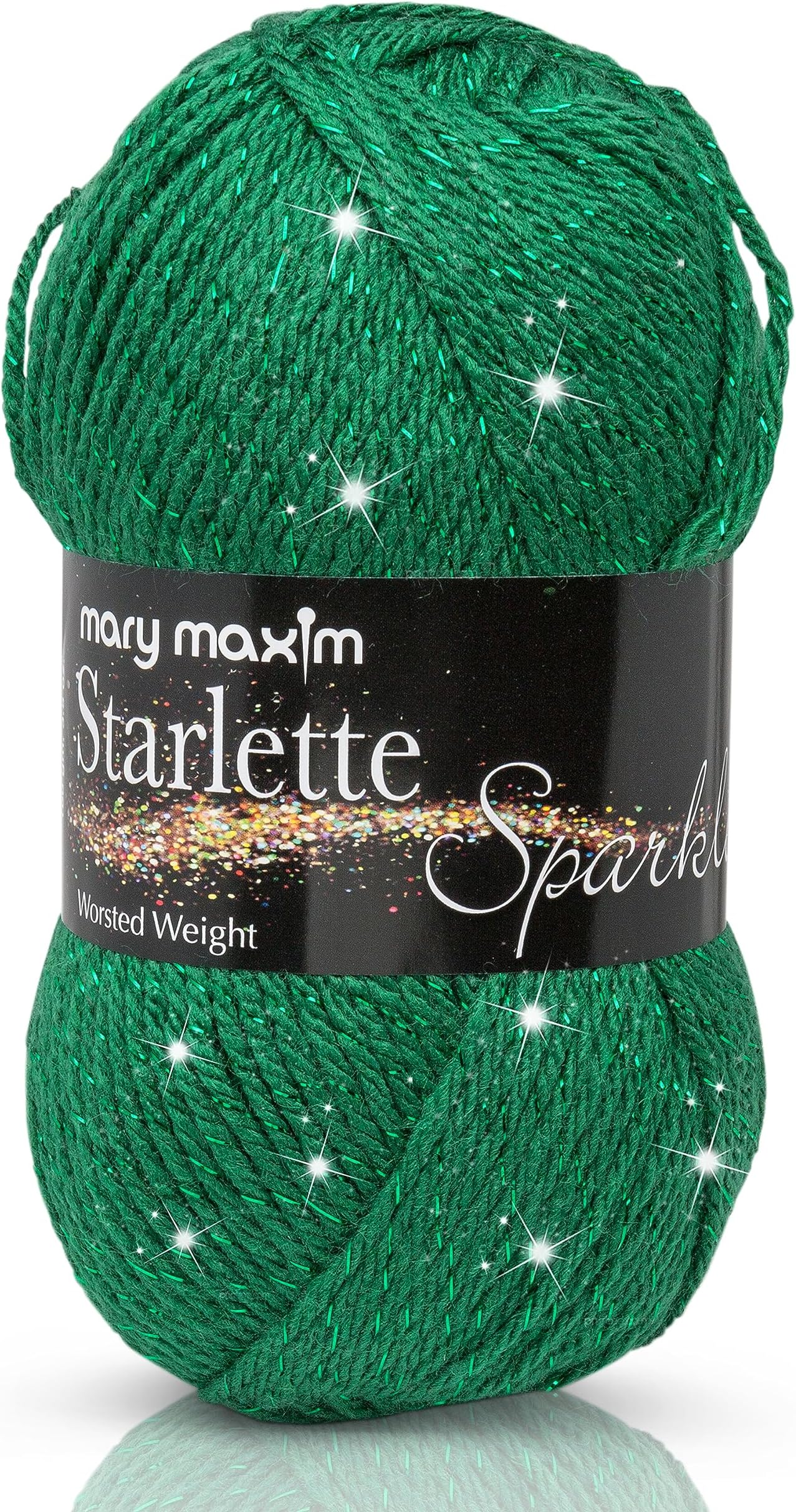 Mary Maxim Starlette Sparkle Yarn 4 Medium Worsted Weight Yarn, 98 Acrylic, 2