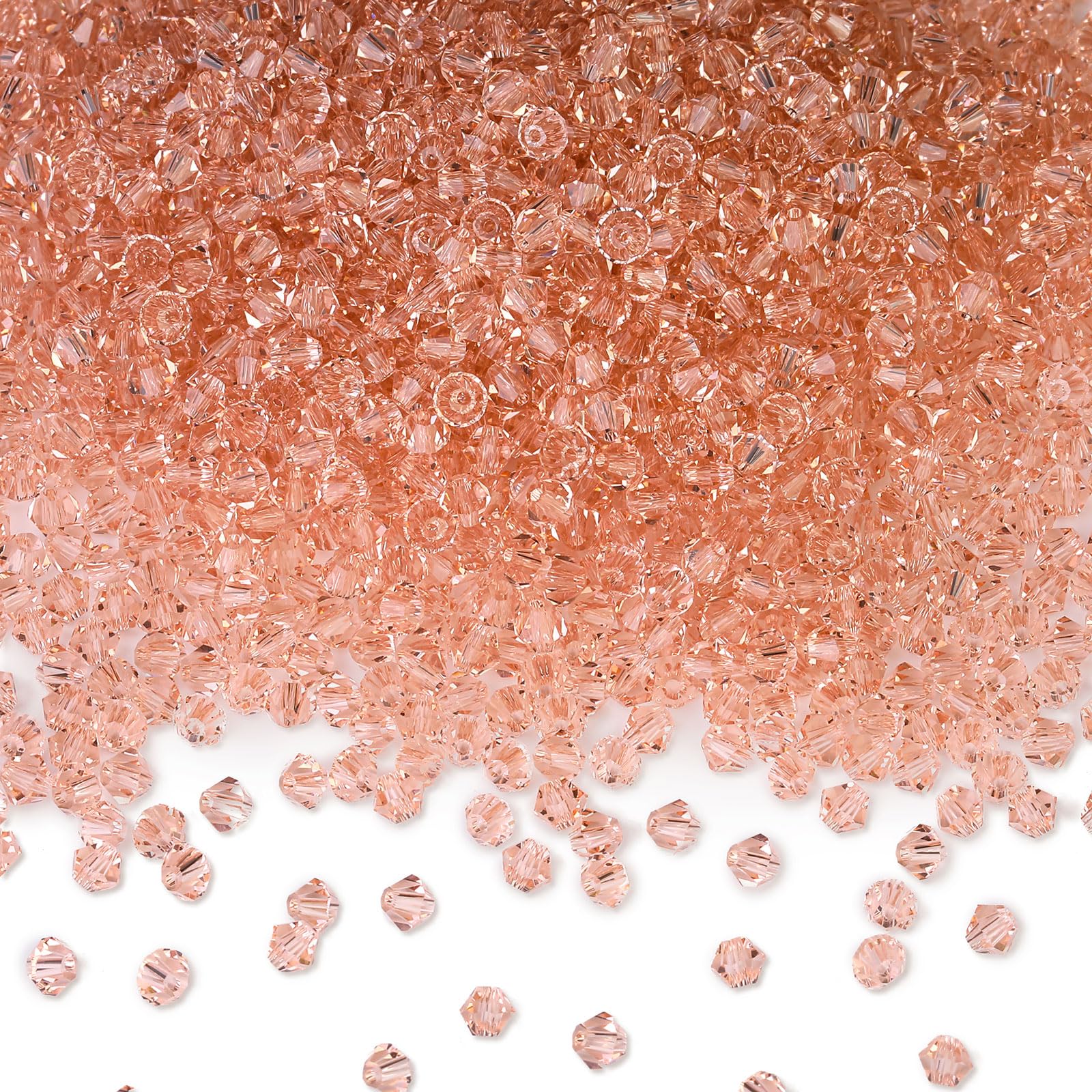 DoDoBeads 720 Pcs 4mm Bicone Crystal Beads, Peach Fuzz, Glass, for Bracelet, Jewellery, Friendship Bracelet Making — image 1