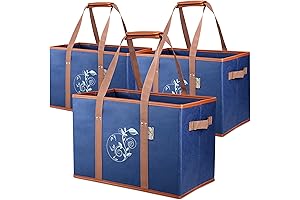 Trunk Storage Organizer for Bedroom - Reusable Grocery Shopping Bags, Foldable, Heavy Duty Tote