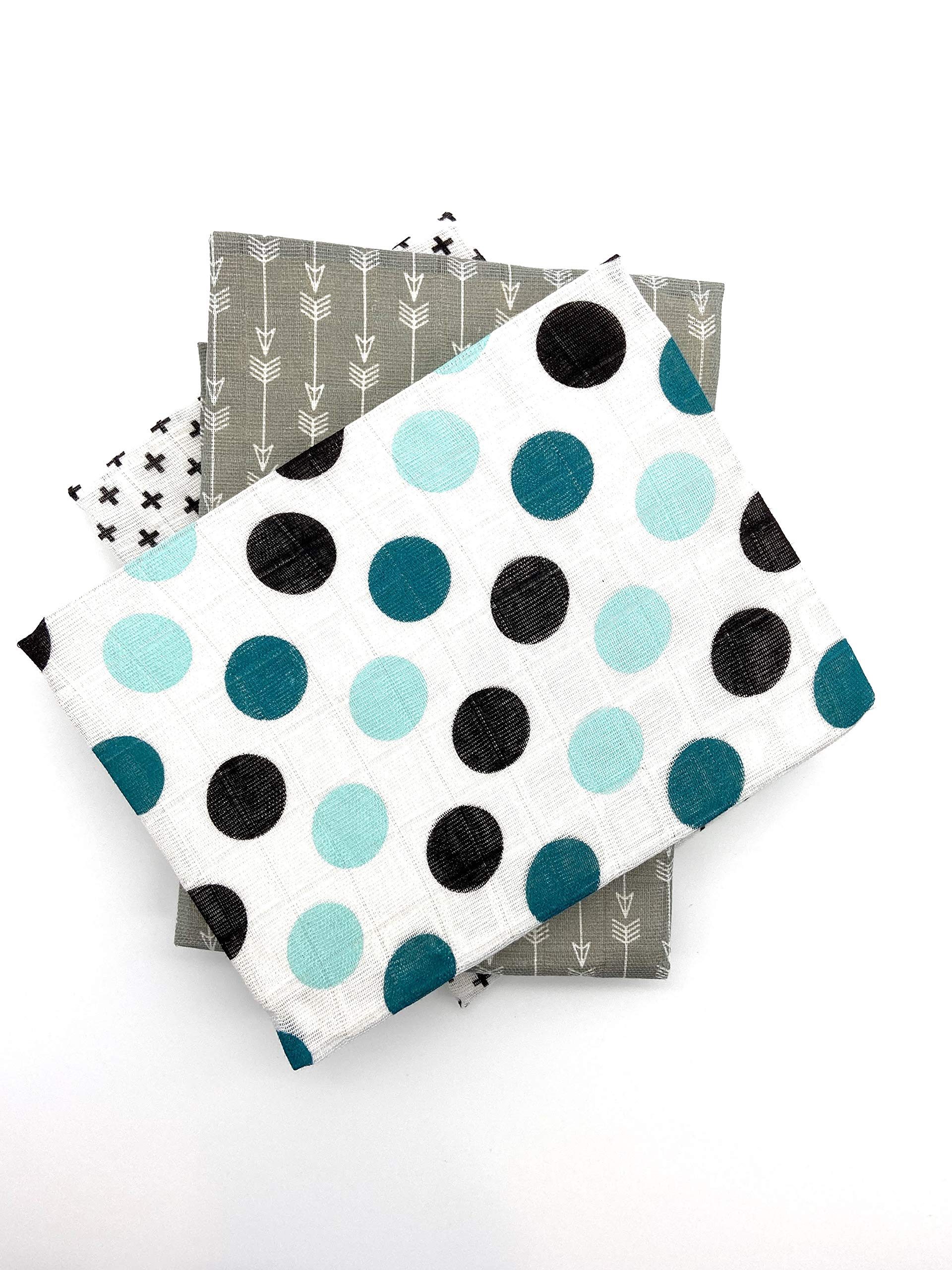 Sasma Home 100% cotone naturale Baby Mussola Squares – Confezione da 6 grandi mussola coperta 70 x 70 cm bella stampata unisex morbida panno