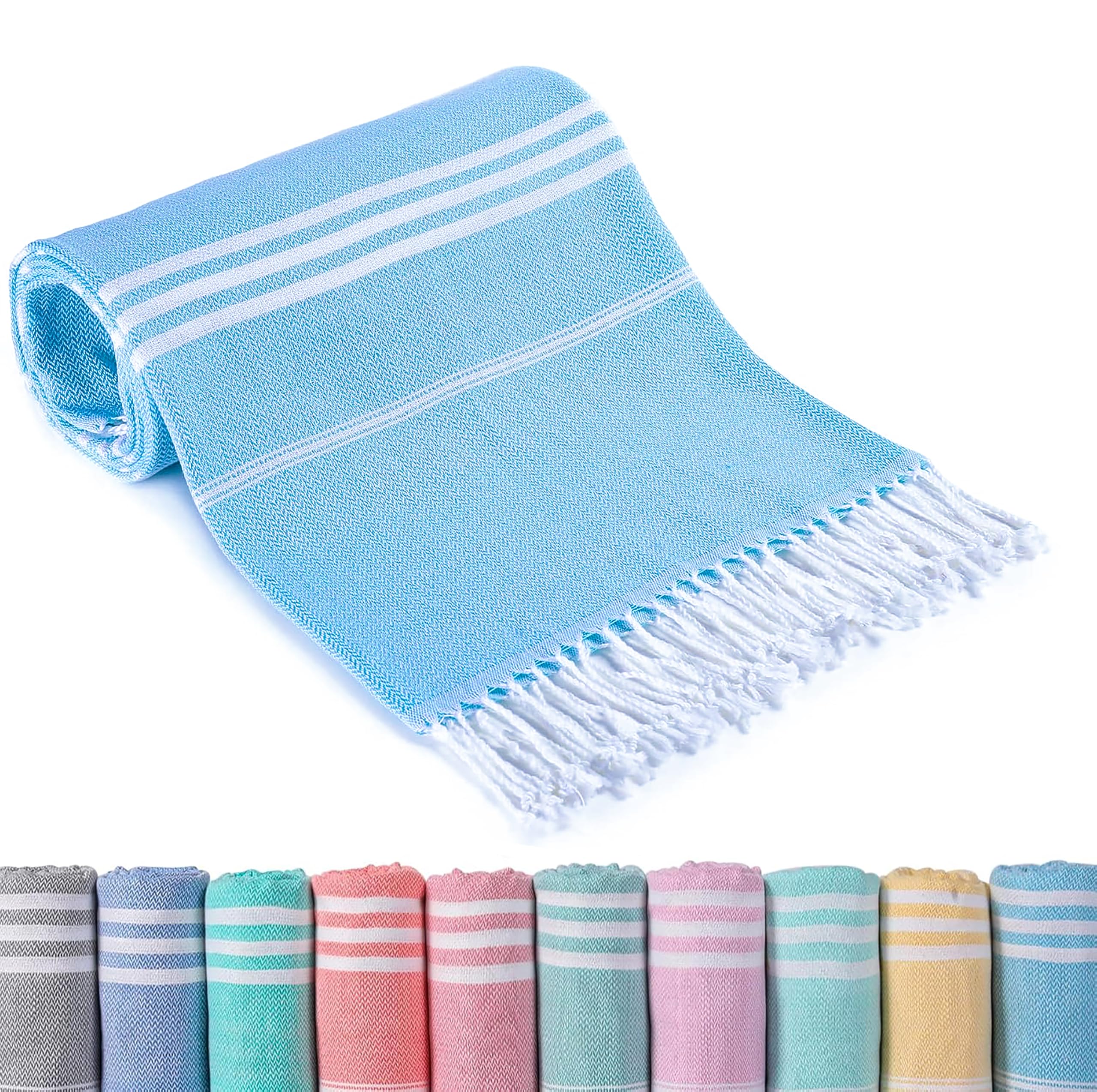 IGINOA Strandtuch XXL Hamamtuch Dünn Leicht Badetuch Strand Handtuch 90X200 Grau Großes Strandhandtuch Schnelltrocknend Hamam Tuch