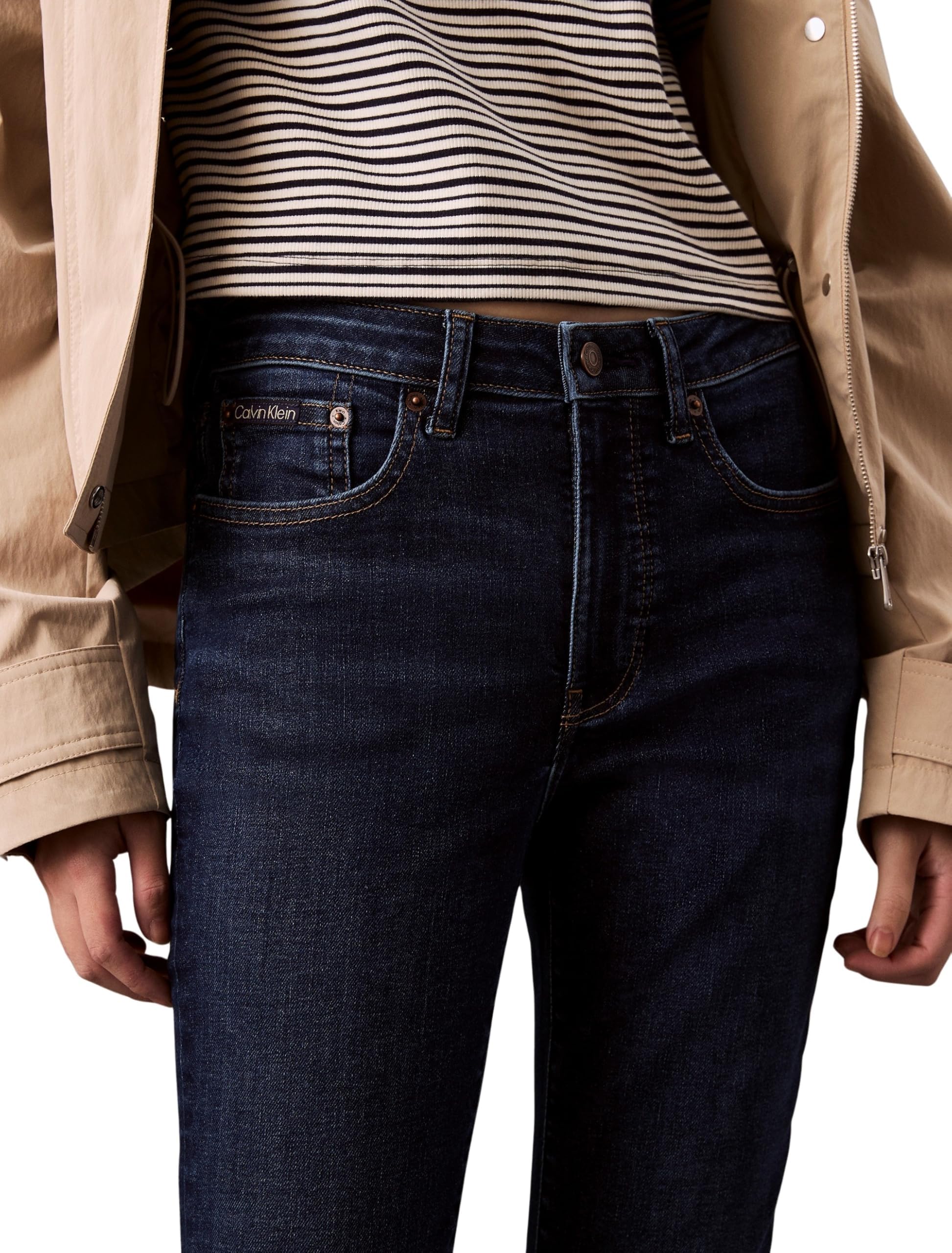 Calvin Klein Vaqueros Mujer Skinny Blue Orbit Talle Medio