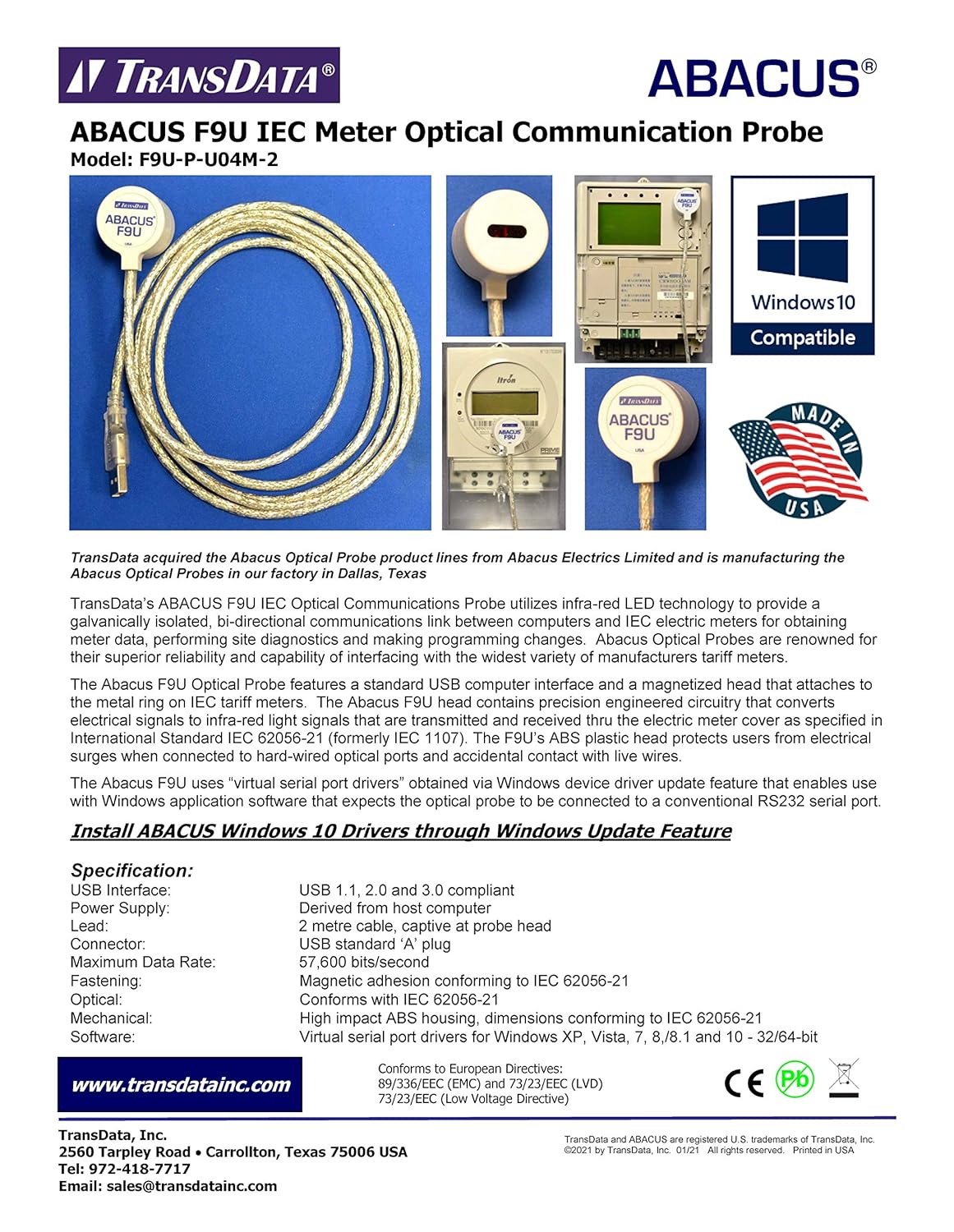 Cheapest 🛒 Abacus IEC Meter Optical Communication Probe F9U-P-U04M-2 Windows 10 Flash Deals - 80% OFF Abacus IEC Meter Optical Communication Probe F9U-P-U04M-2 Windows 10