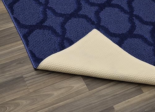 Miniatura 5 de Garland Rug Sparta - Alfombra antideslizante de polipropileno de 3 x 5 pies, color azul marino, ideal para salas de estar y pasillos, elegante y
