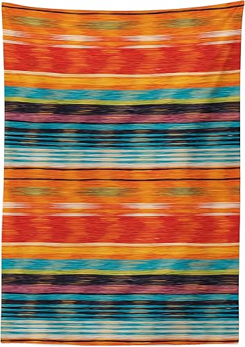 Miniatura 2 de Lunarable Mantel mexicano para exteriores, diseño azteca vintage abstracto vibrante con líneas borrosas degradadas, imagen de manualidades de