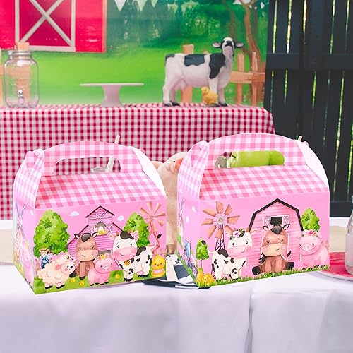 Miniatura 8 de Cajas de regalo de animales de granja, 12 unidades, cajas de regalo de animales de granja, decoraciones de fiesta de cumpleaños para temática de