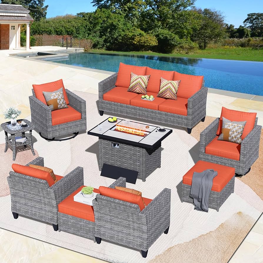 Amazon.com: HOOOWOOO Outdoor Patio Furniture Sets 9 Pieces