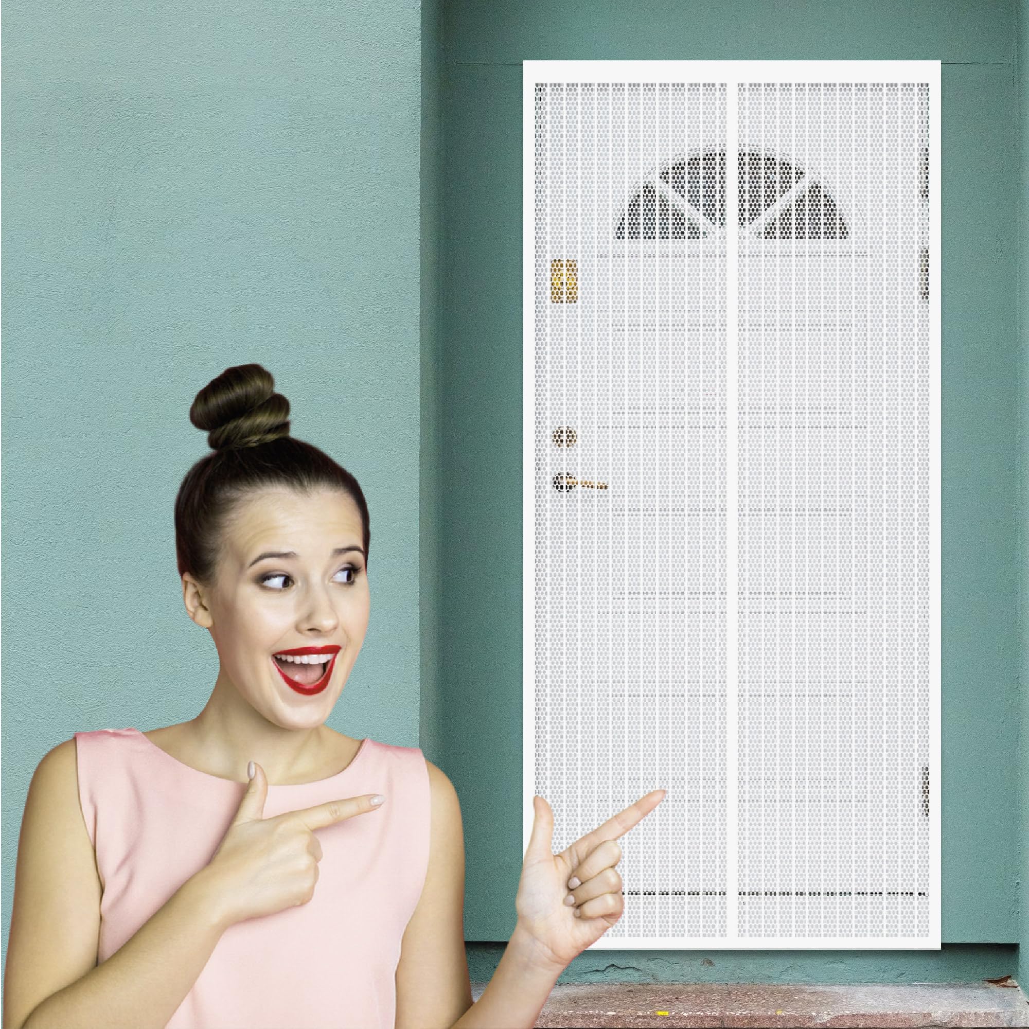 Rideau porte magnétique anti mouche en fibre de verre antigriffes 119x206cm
