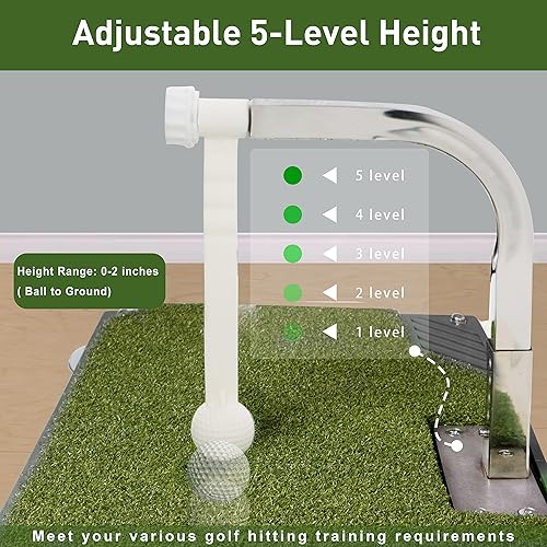 Miniatura 3 de Entrenador de swing de golf - Equipo de entrenamiento de golf con 5 ajustes de altura - Simulador de práctica de hierro y club en casa e interior -