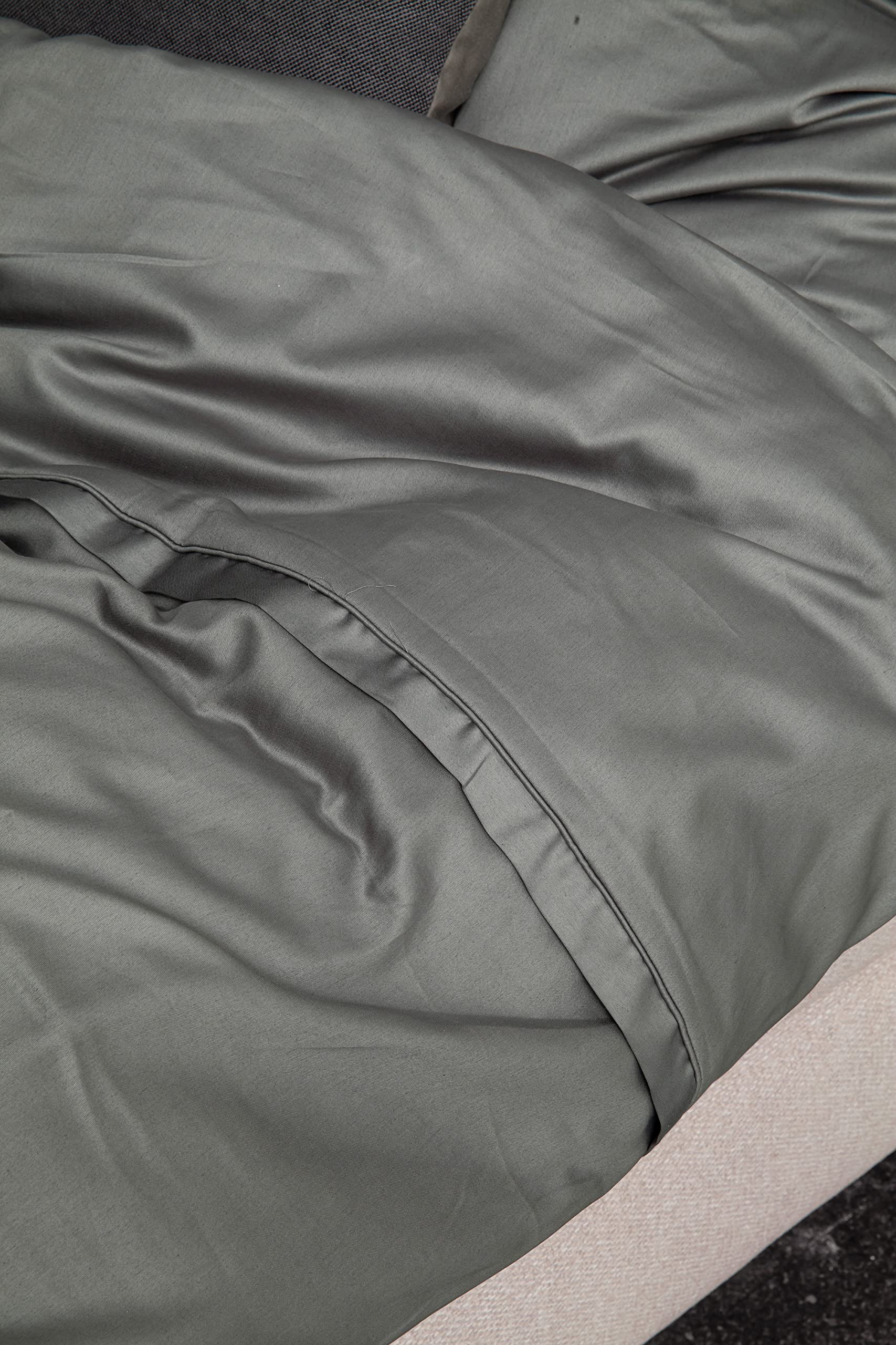 Ropa de cama Pure 135 x 200 gris – Ropa de cama de algodón – Juego de ropa de cama con funda de almohada de 2 piezas – Funda de almohada de 80 x