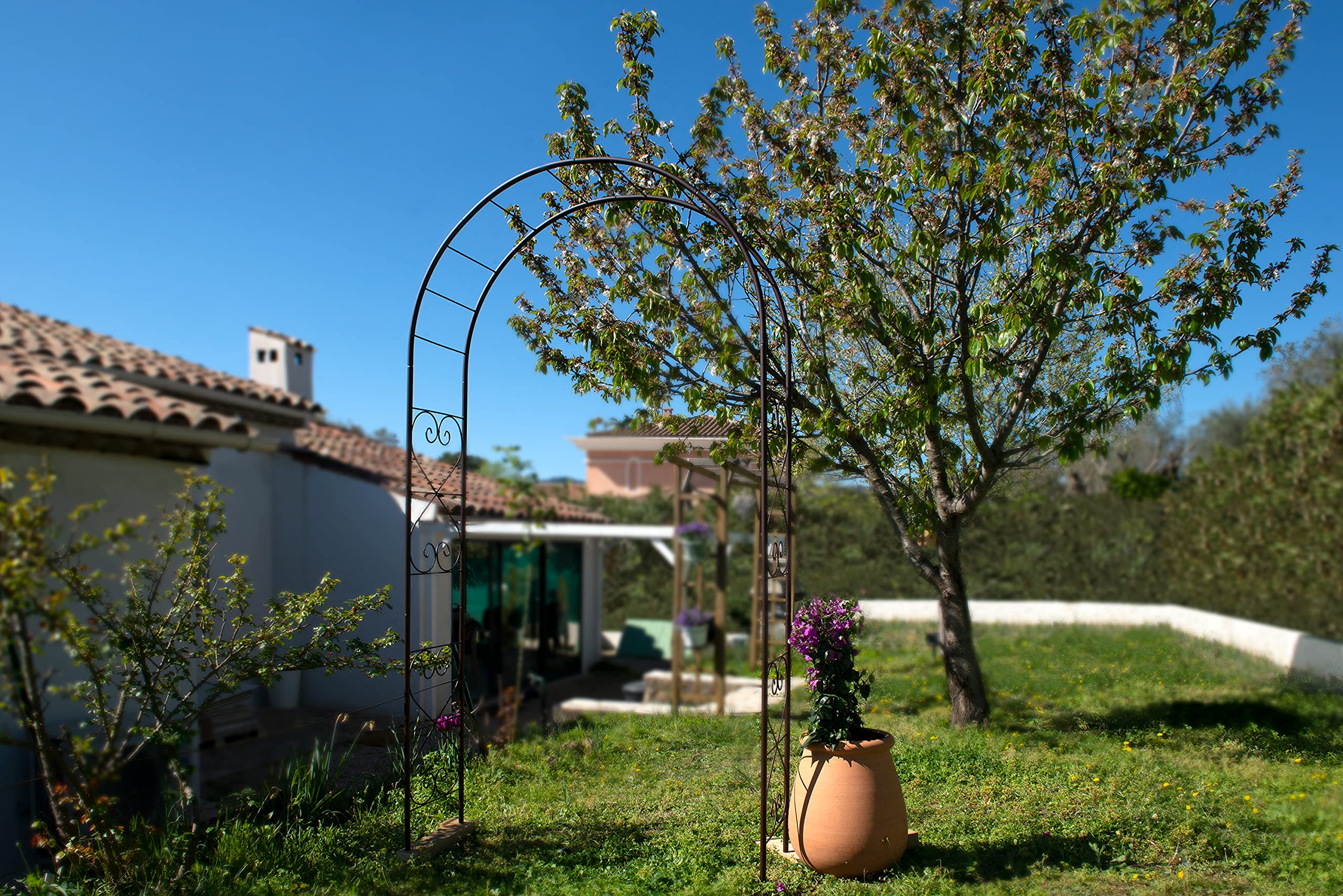 Louis Moulin 3166 Arche Jardin avec Décor Romantique Métal Fer Vieilli 130 x 250 cm