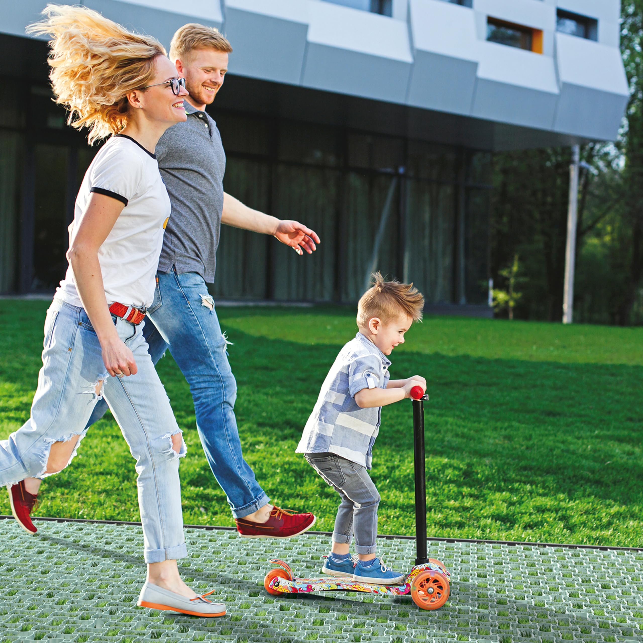 20 Griglie Per Prato In Plastica Riciclata | 50x50x4 Cm | Verde | Stabilizzanti Per Terreni E Parcheggi