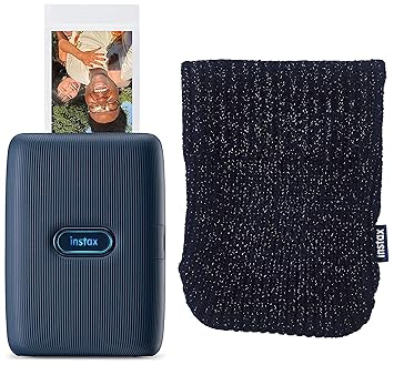 Fujifilm Instax Mini Link Smartphone Printer (Dark Denim) with Cover