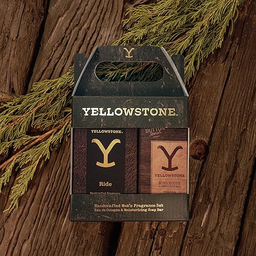 Miniatura 9 de Yellowstone - Set de regalo de fragancia y aseo para hombre, Eau de Colonia y jabón en barra artesanal en una cuerda, 3.4 fl oz (3.4 fl oz)  10 oz