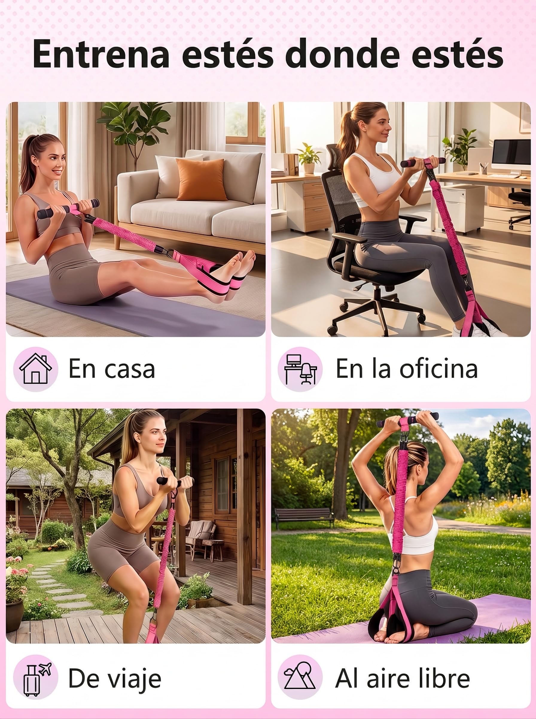 Banda De Resistencia con Pedales: Gomas Elasticas Musculacion 3x30lb Tubos