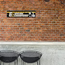 Rico Industries NFL Pittsburgh Steelers - 6X Champ Plastic Street Sign - Home Dcor - Wall Sign