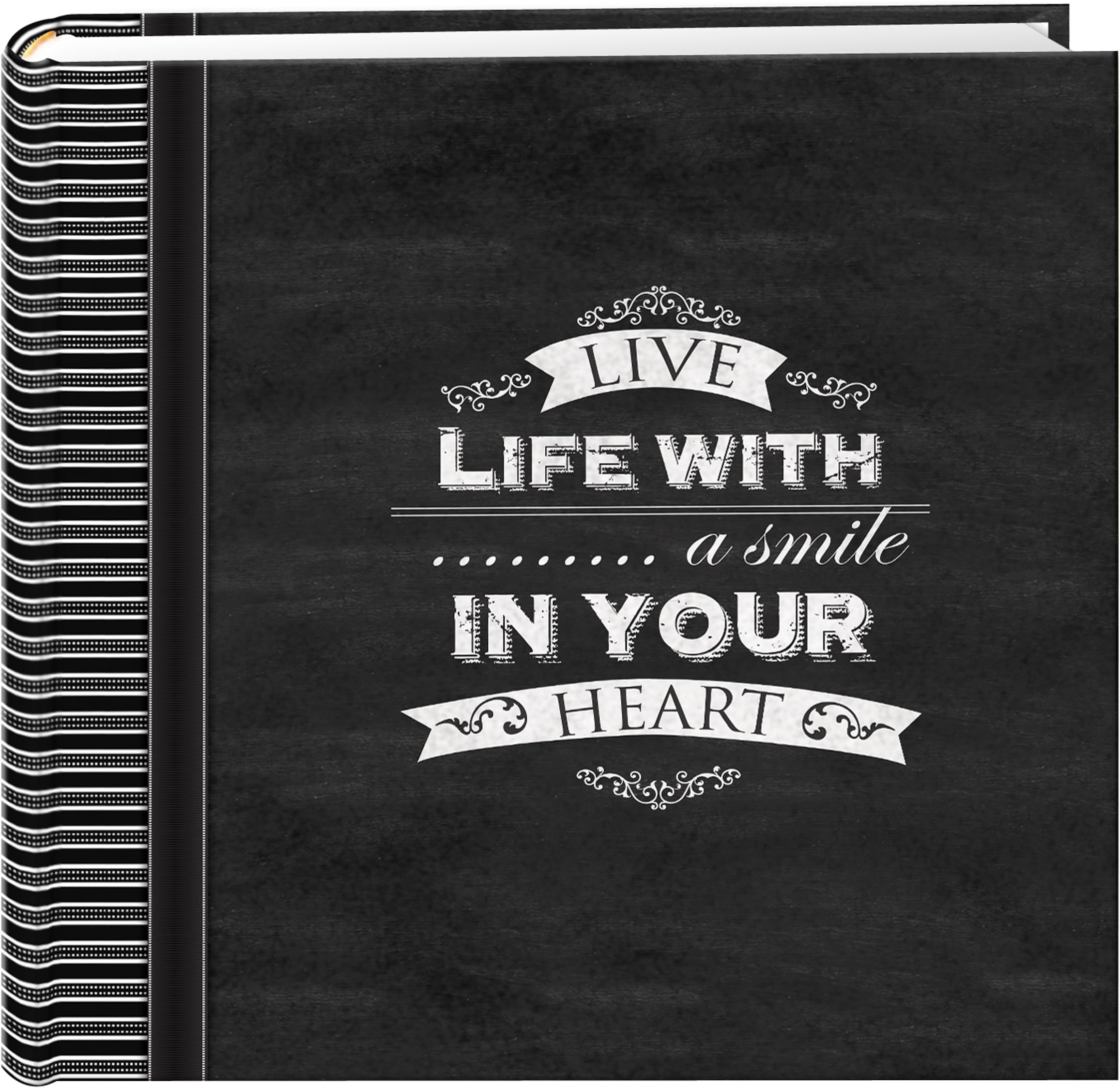 Pioneer Photo Albums Ev-246Chlk/ 200-Pocket Chalkboard Printed "Smile" Theme Photo Album For 4 By 6-Inch Prints