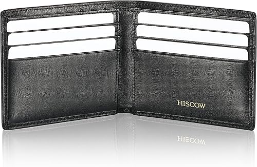 Tarjetero de cuero para hombres y mujeres, piel de becerro italiana