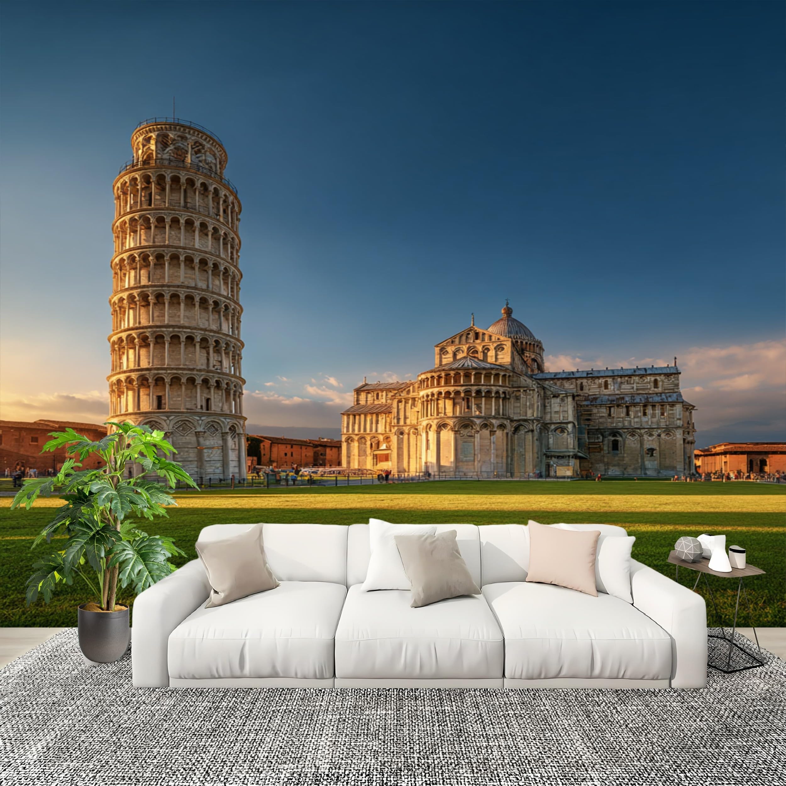 Papier peint panoramique Italie Tour de Pise 250x175 cm pour décoration murale de salon