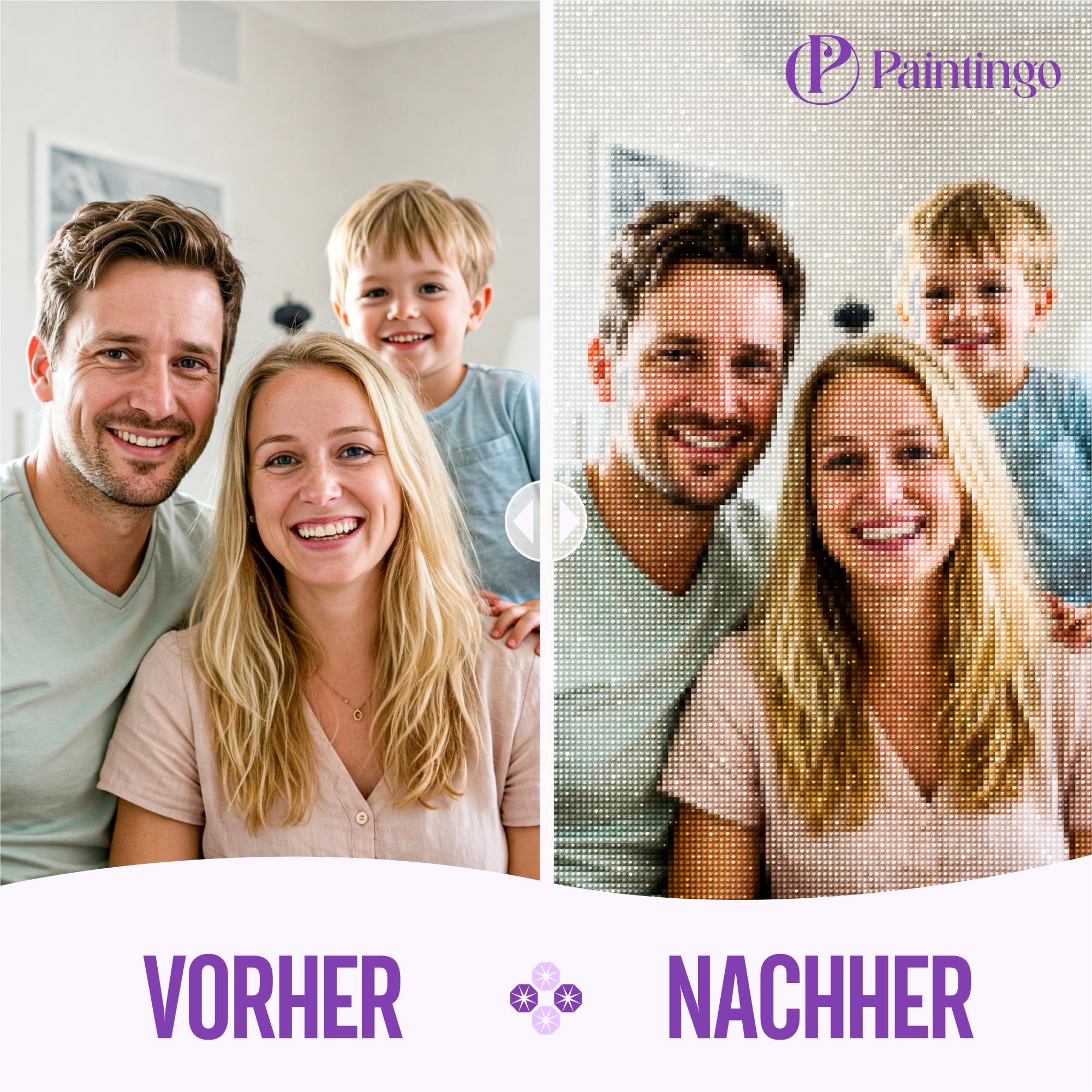 Diamond Painting eigenes Foto 60x80 cm - personalisierte Diamant Painting Bilder Erwachsene - Geburtstagsgeschenk & Hochzeitsgeschenk - Diamond Painting Erwachsene
