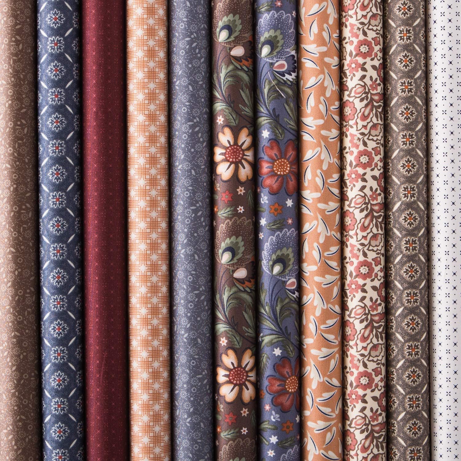 Connecting Threads Print Collection Precut Quilting Fabric Bundle 2.5" Strips (Arcadian Dusk)