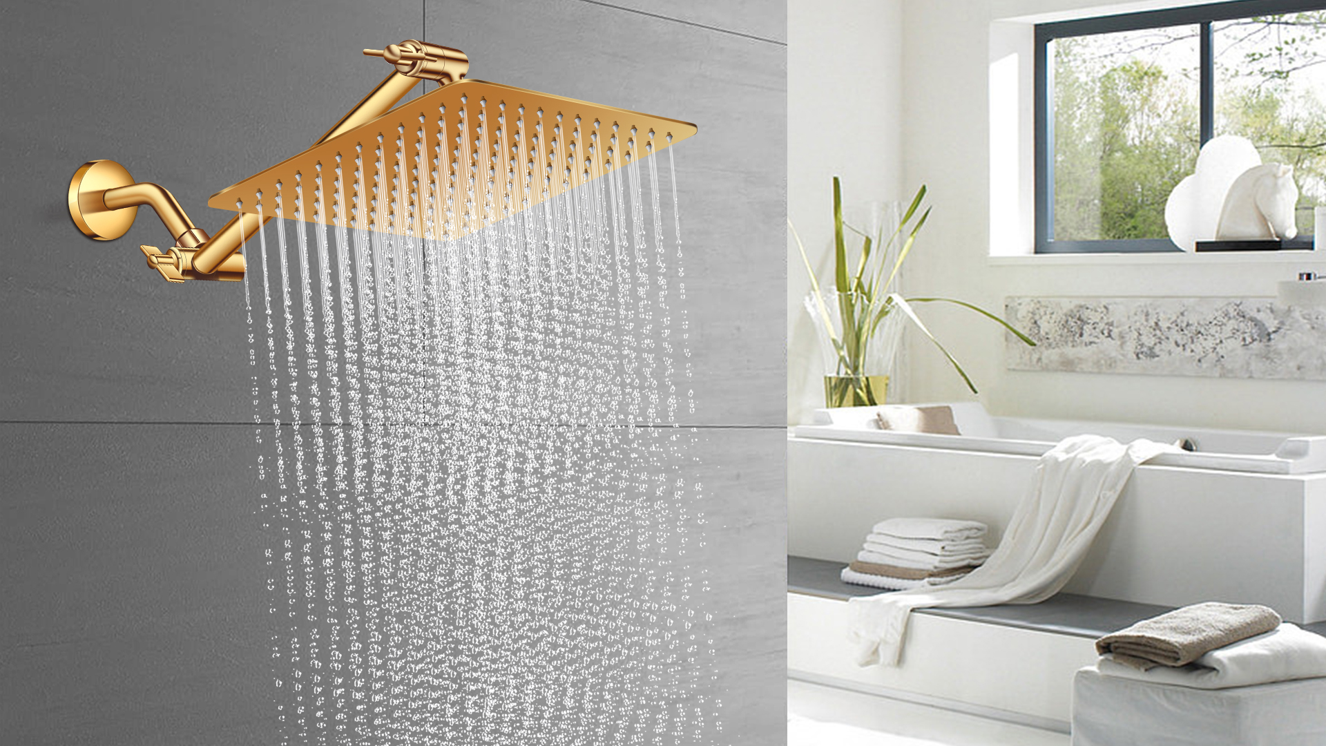 Rain Shower Head, 12'' High Pressure Shower Head with 11 ...