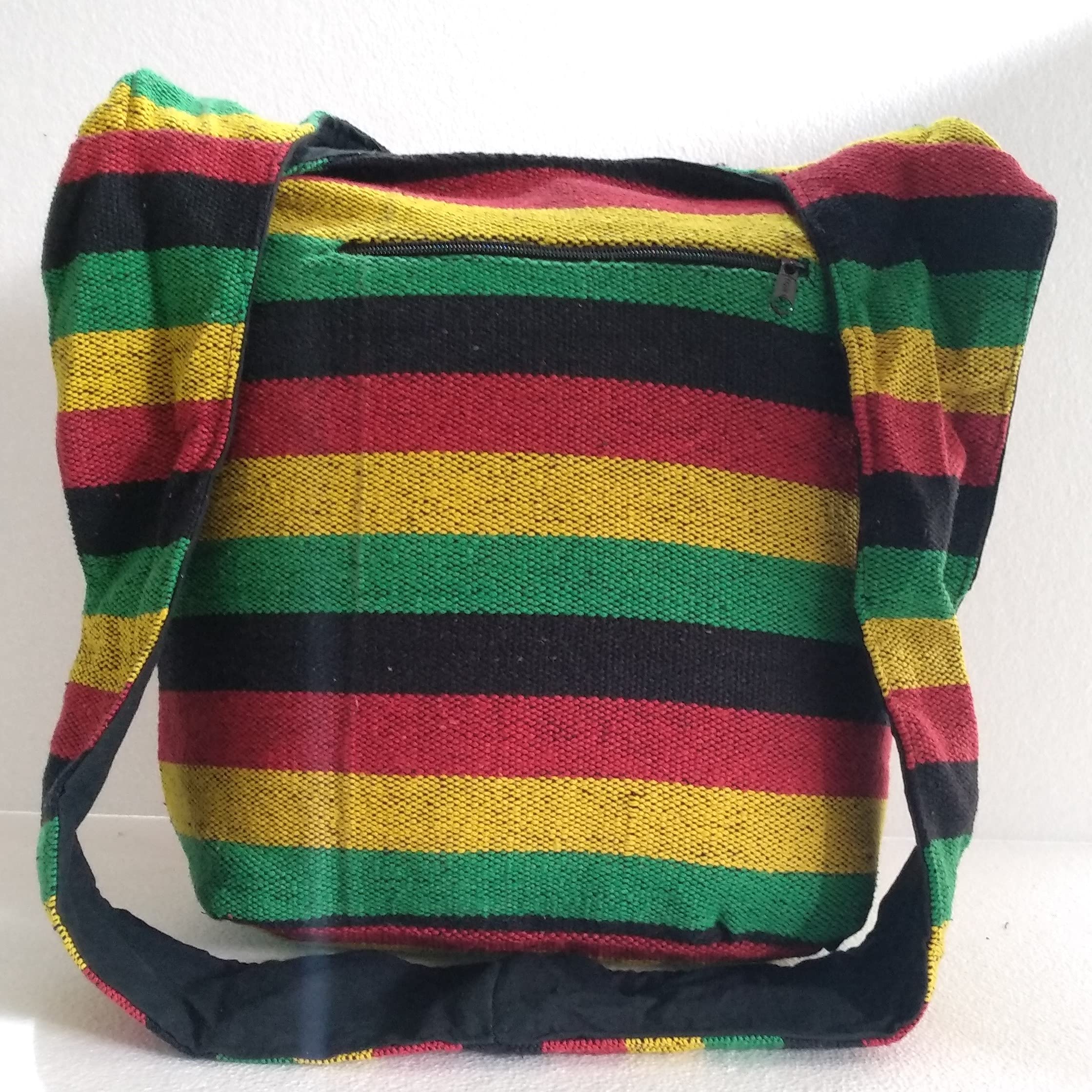 Little India Stripe Style Dari Sadhu Multi-Color Shoulder Bag 13"x15"x3" - Image 3 thumbnail