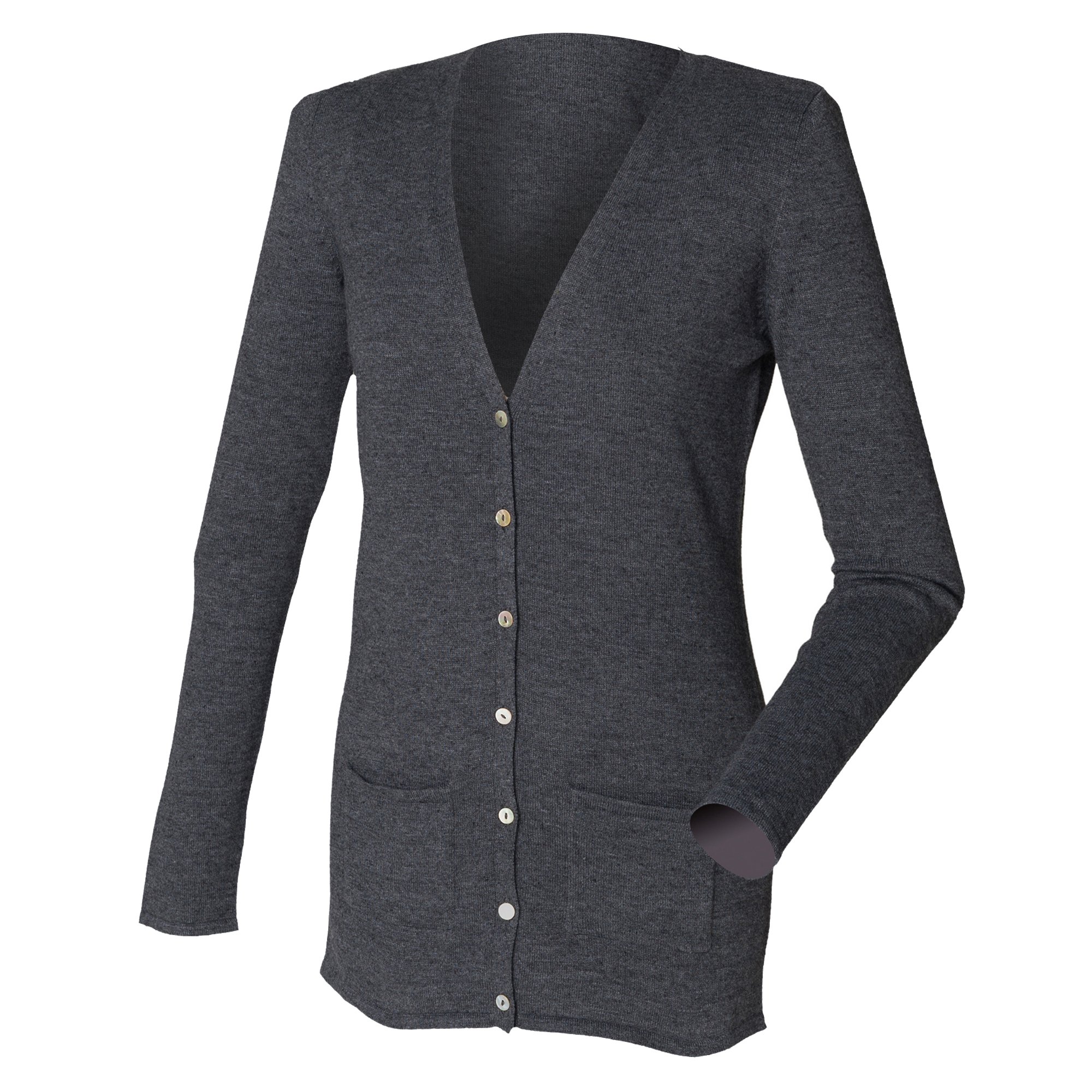 Henbury Women's Gray Lightweight V Cardigan, Xxs