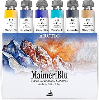 Maimeri Blu Watercolor Paint, Arctic Thematic Set, 12ML Tubes, 6 Pack, Assorted Colors, 1 Count