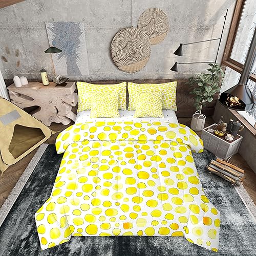 Erosebridal Polka Dots Comforter Set with Sheets Full Size Ombre Rainy 7 Piece B