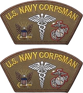 Navy Corpsman Patch Fleet Marine Force FMF (Desert Tan, 2 Pak)
