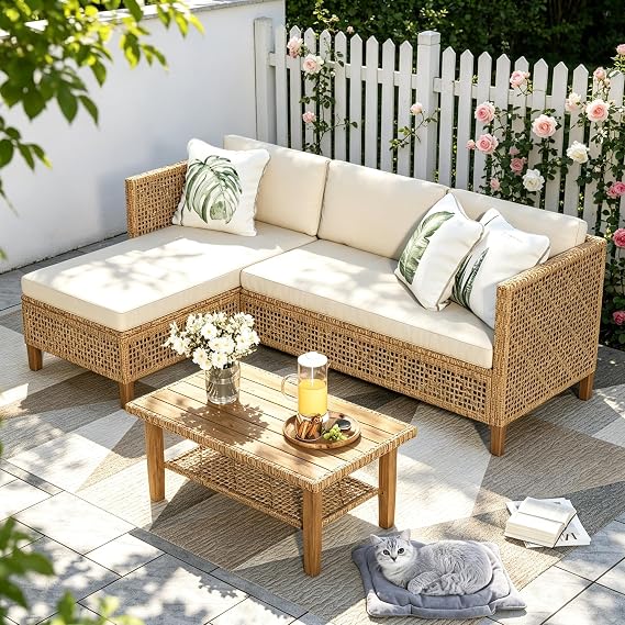 PHI VILLA Ensemble Salon de Jardin et Mobilier Rotin Bohème Stable
