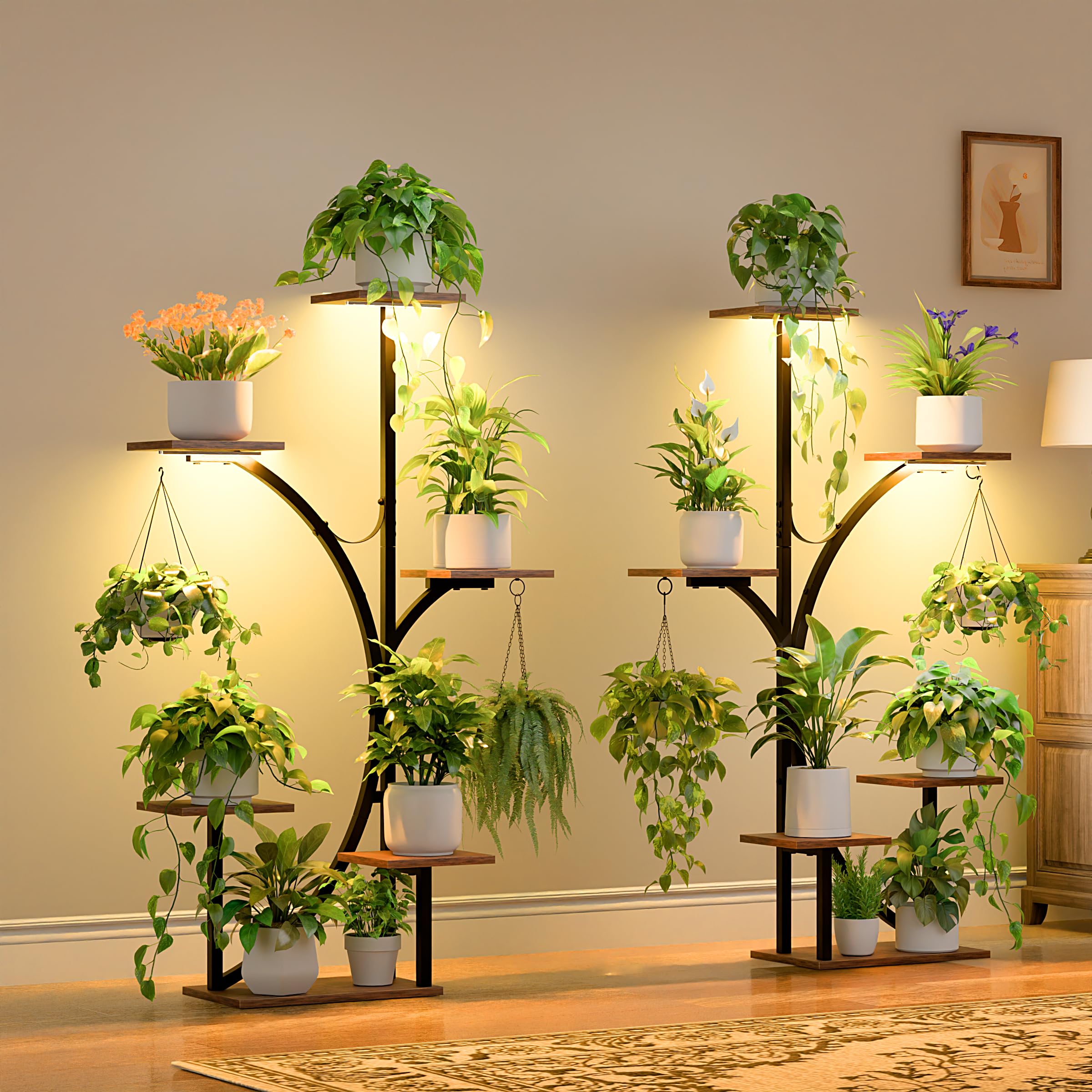 ⌘PLANTING RAINBOW⌘ライトスタンド　植物スタンド Amazon.co.jp: 屋内植物用グローライト付き植物スタンド、47インチ 2