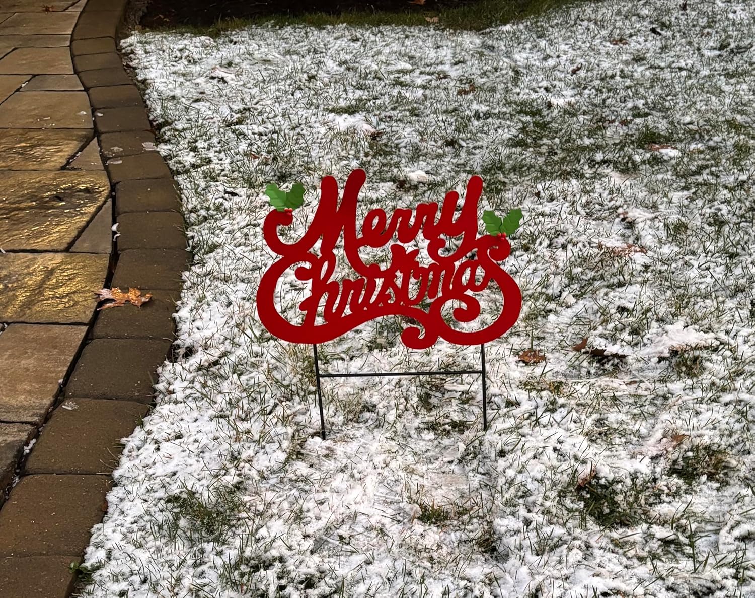 17" Metal Merry Christmas Yard Stake