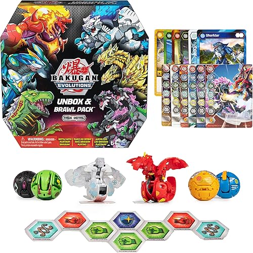 Bakugan Evolutions, UNbox and Brawl Pack con 6 exclusivas BakuCores, tarjetas coleccionables, tarjetas de puerta, juguetes para niños a partir de 6
