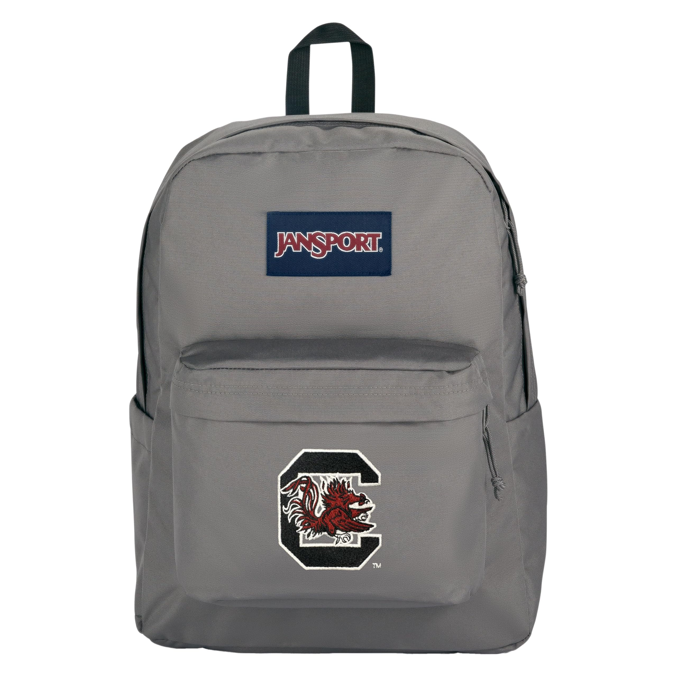 JanSport NCAA Officially Licensed Backpack, South Carolina, Superbreak Plus with Padded 15'' Laptop Sleeve, Spacious Computer Bag for Men &amp; Women, Durable Daypack with Bottle Pocket, Graphite Grey