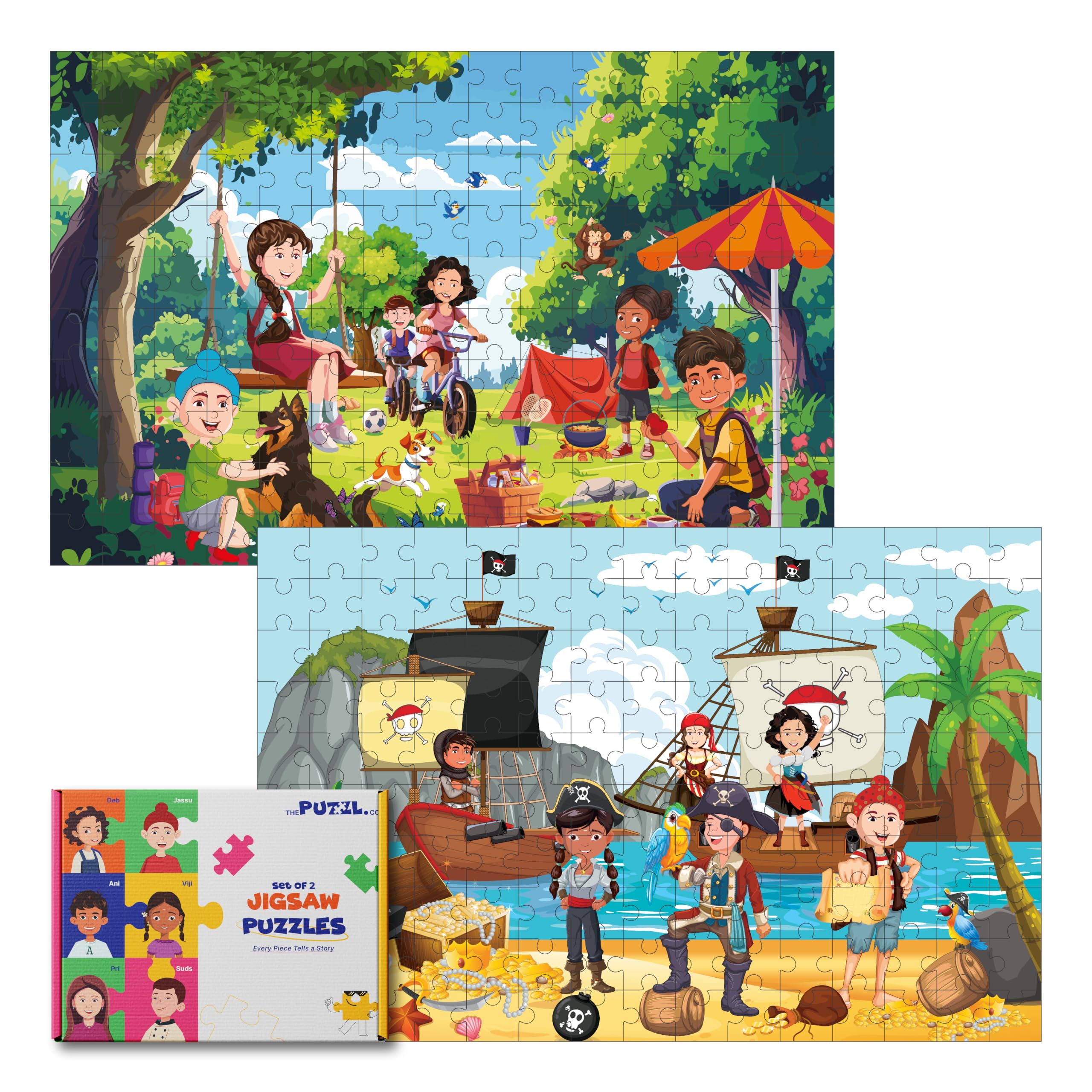 The Puzzl Co - Set of 2 Adventure Theme Jigsaw Puzzles for Kids Age 6+ Years | Picnic and Treasure Hunt | 150 Pcs Each | Brain Teasing, Educational, Fun and Challenging Game | Unique Gift-image-11
