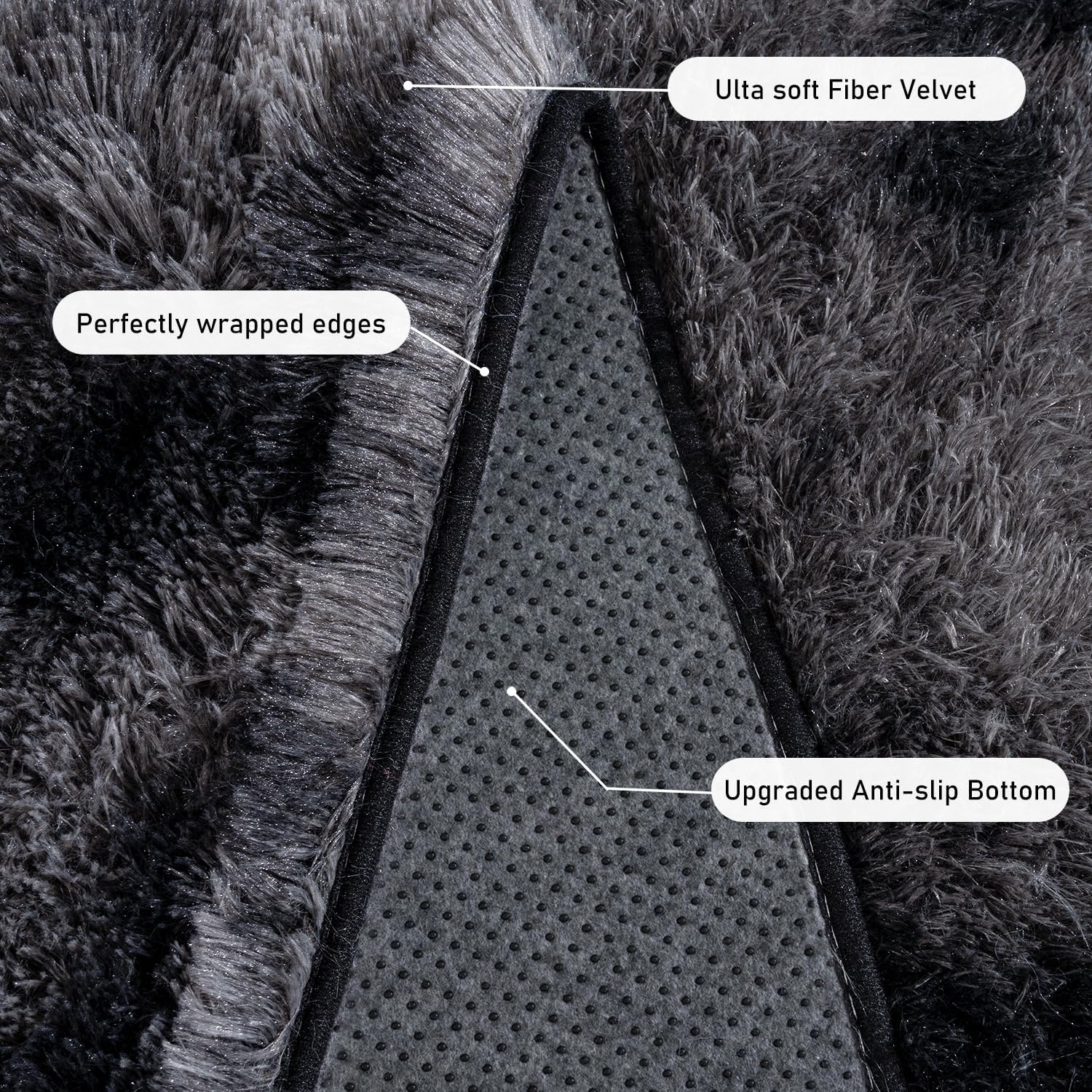8x10 Area Rugs for Living Room, Ultra Soft Large Shag Bedroom Rug Upgrade Non-Slip Plush Modern Fluffy Carpet for Kids Boys Girls Room Home Decor Aesthetic, Dark Grey - Image 5
