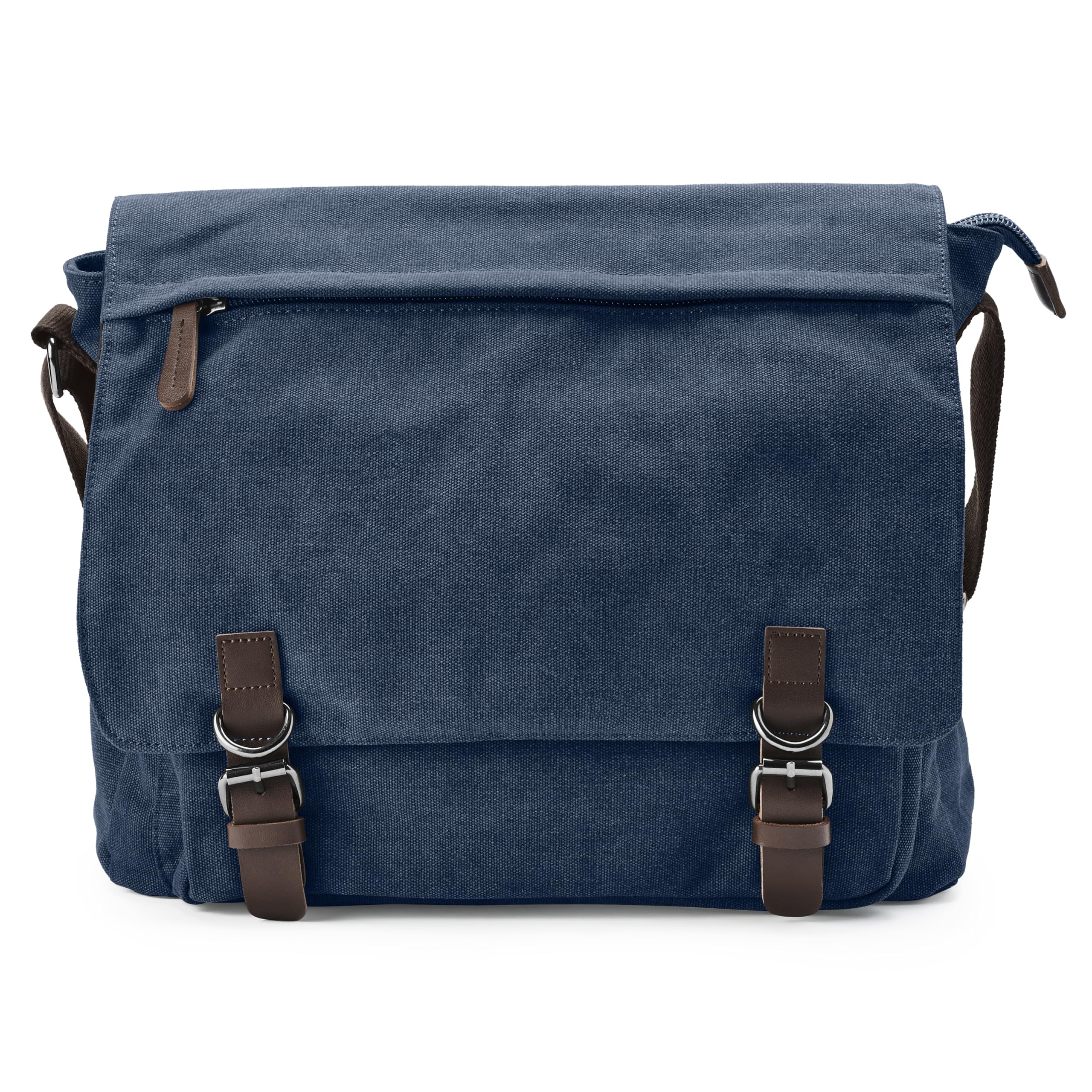 Trendhim Borsa messenger in tela blu denim da uomo, elegante borsa a tracolla con tasche multiple, perfetta compagna di viaggio per lavoro, scuola e uso quotidiano, design resistente e leggero