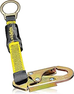 KwikSafety - Charlotte, NC - DOLPHIN DORSAL [1 PACK] 18" D-Ring Extender [Easy Hookup] ANSI Tested OSHA Compliant Harness Extension Lanyard Safety D Ring PPE Construction Roofing Fall Arrest Gear