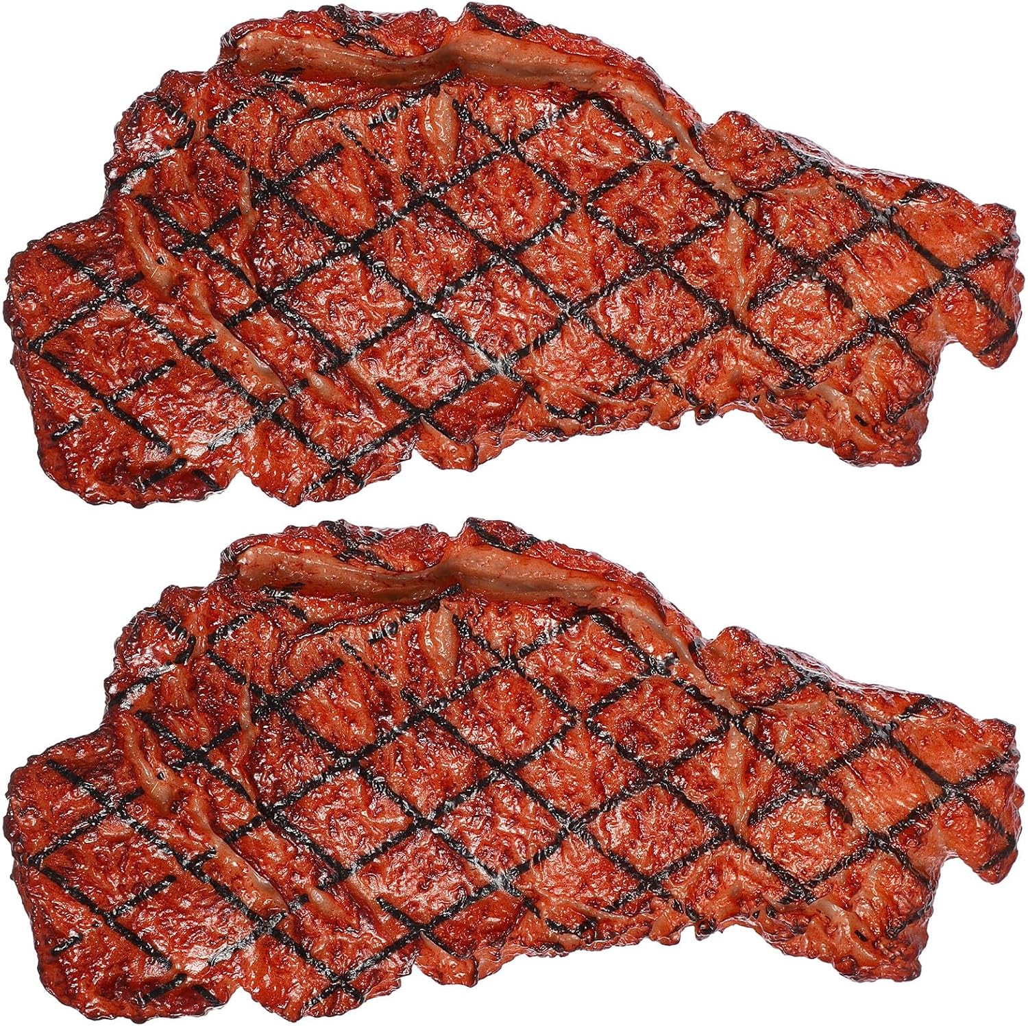 Cabilock Fake Steak 2pcs Artificial Lifelike Steak Cooked Roast Beef Simulated Food Fake Meat Model for Market Kitchen Home Display Photography Props Party Decoration