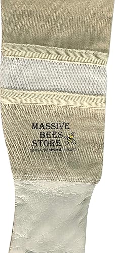 Miniatura 6 de Massive Bee Store Guantes ventilados de apicultura para niños, talla pequeña, niños de 10 a 14 años, color blanco ventilado, solo talla única