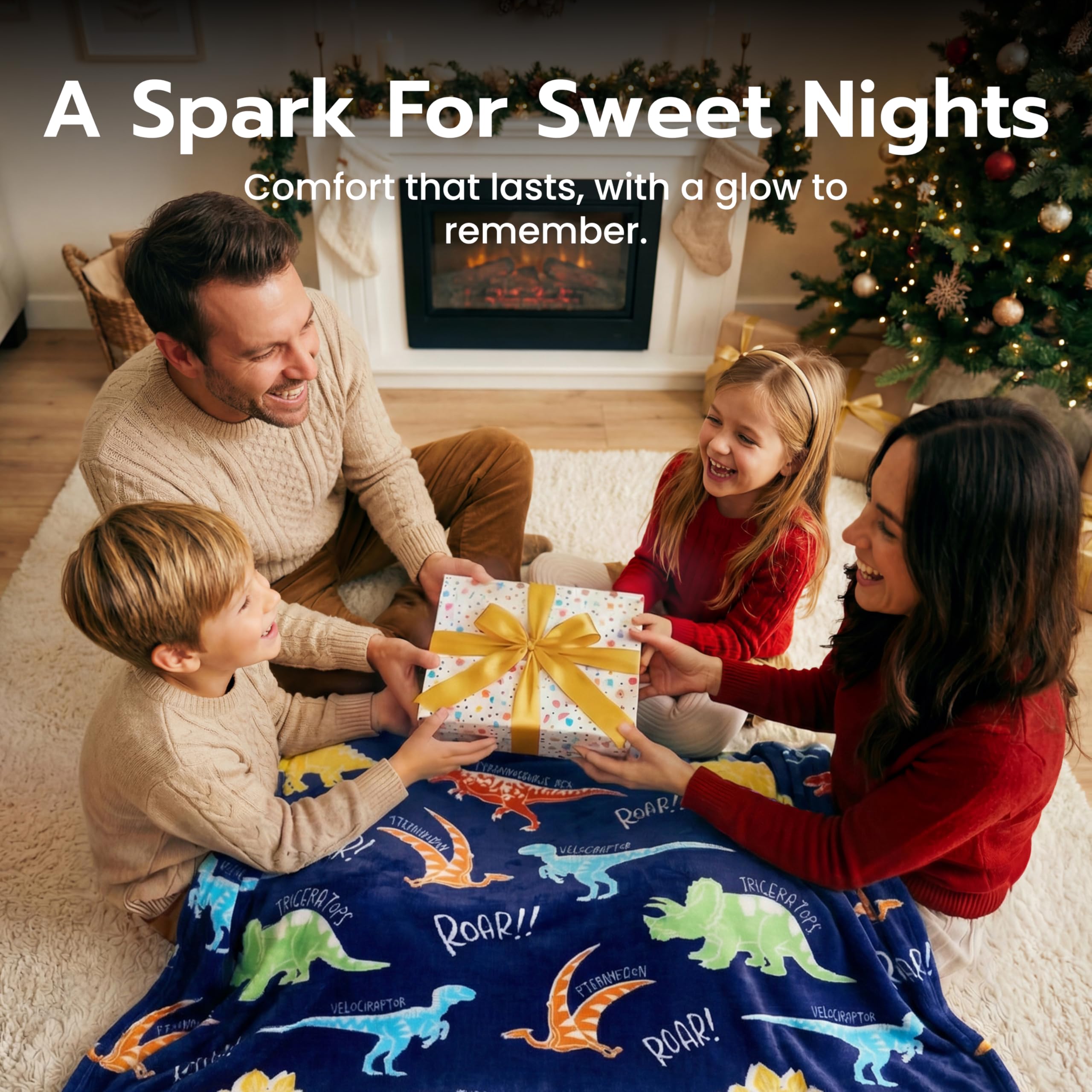 Glow in the Dark Dinosaur Blanket - Kids Gift -9