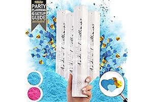 Blue Gender Reveal Confetti Cannon 4-Pack: Stunning Smoke Bombs and Heart-Shaped Bursting...