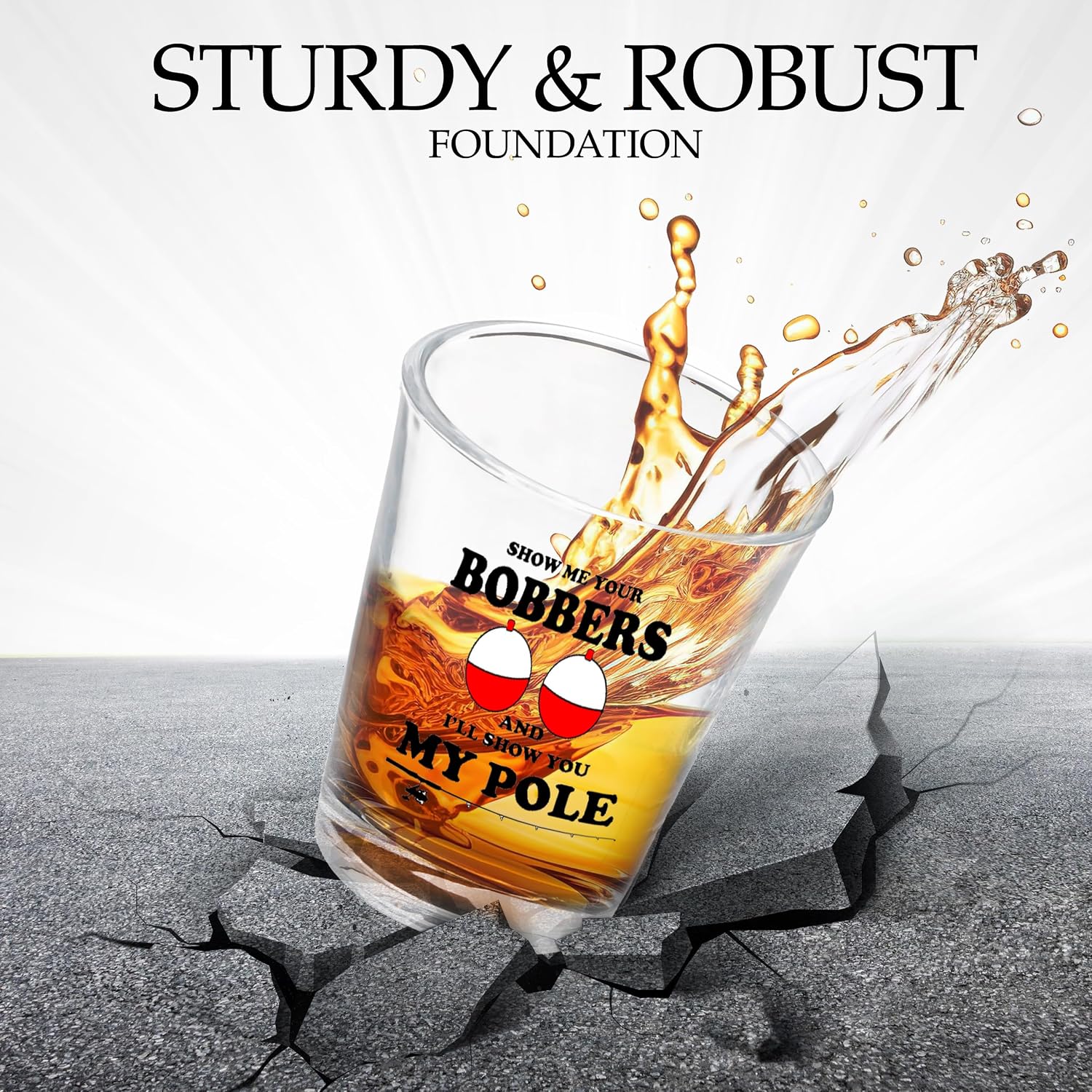 Rogue River Tactical Funny Bobbers Fishing Pole Fishing Shot Glass Gift For Fisherman Dad Grandpa or Brother Fish