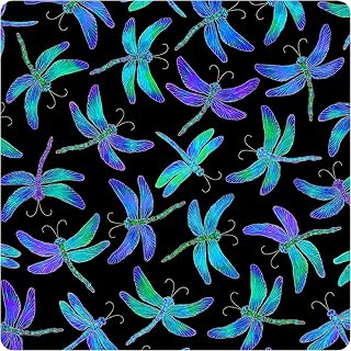 Andreas Silicone TRS-260 Dancing Dragonfly Non-Slip Square Trivet/Pot Holder/Hot Pad, 100% Cotton, Dishwasher Safe, Hot Dishes, Protect Hair Iron, Safe up to 600°F