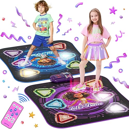 Vista 9 de Alfombra de Baile para Niñas de 3-12 Años, Juguetes Frozen Alfombra de Baile Electrónica con 8 Botones y Bluetooth Inalámbrico, Juego Musical
