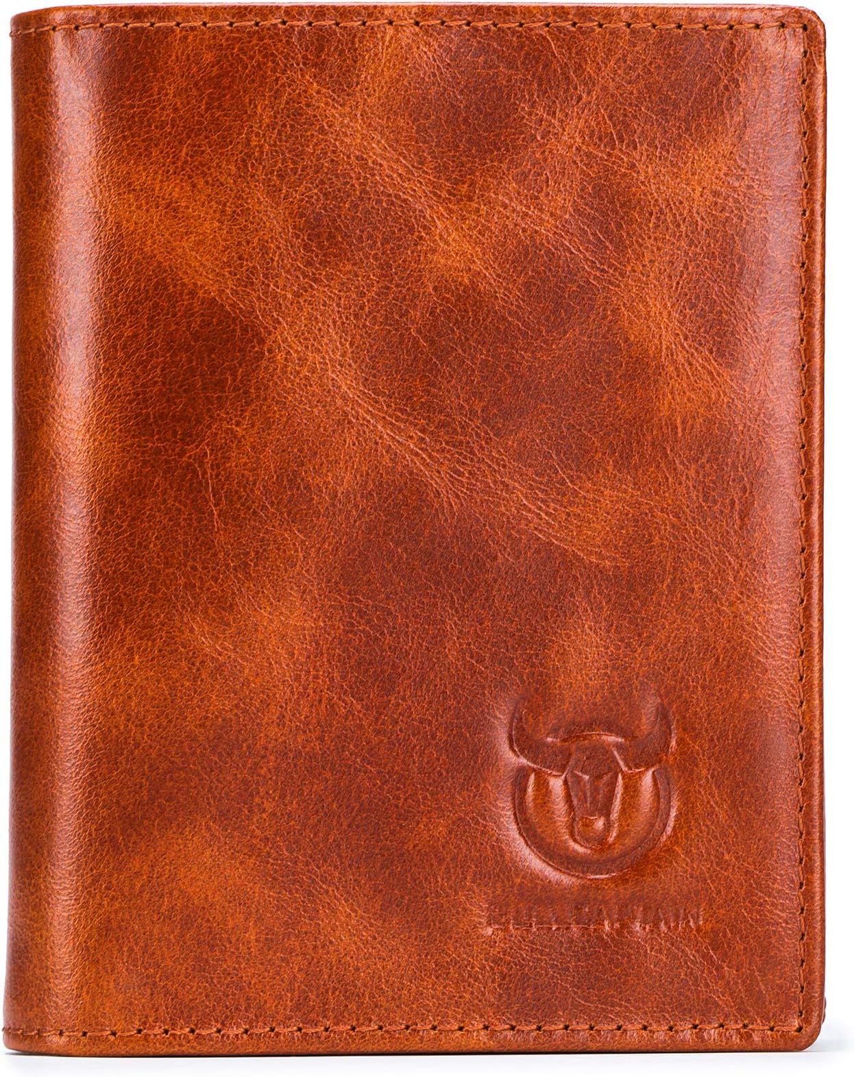 BULLCAPTAIN Large Capacity Genuine Leather Bifold Wallet/Credit Card Holder for Men with 15 Card Slots QB-027